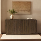 Manhattan Comfort - Ardea 60" Buffet Contemporain à 4 Portes - Noyer-Mécanisme de porte à fermeture par pression pour un aspect épuré et sans poignée