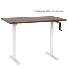 Ezywork - Cadre de bureau debout manuel - manivelle - blanc-Couleur blanche