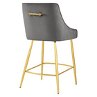 Modway - Discern Performance Velvet Tabouret de comptoir - Gris-Poignée décorative