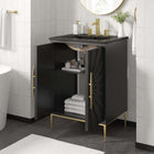 Modway - Awaken 24" Vanette de salle de bain - Noir noir-Trous centraux de 8"