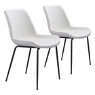 Zuo - Byron Chaise de salle à manger - Blanc - Ensemble de 2-Assemblage requis