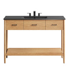 Modway - Zaire 48" Vanité de salle de bain à un seul lavabo - Noir naturel-Assemblée requise