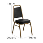 Flash Furniture – Chaise banquet empilable HERCULES à dossier trapèze, siège 2,5 po, doré, vinyle noir (FDBHF1AGBK)-Coussin de siège épais de 2,5 pouces