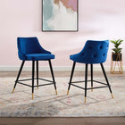Modway - Adorn Performance Velvet Tabouret de comptoir - Marine - Ensemble de 2-Rembourrage en velours polyester Performance