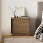 Manhattan Comfort - Table de nuit moderne Horizon 21,7" - Érable-Comprend 2 tiroirs à ouverture par pression à extension totale pour répondre aux besoins de rangement de chevet