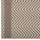 Modway - Optica Chevron avec bordures d’extrémité intérieures et extérieures Tapis de 5 pi l x 8 pi L - Beige clair et beige foncé-Polypropylène 100% doux