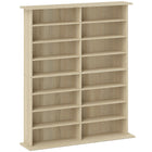 HOMCOM - Armoire de rangement multimédia à 8 niveaux avec étagères réglables - bois naturel-Peut contenir jusqu'à 720 CD dans 16 compartiments