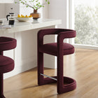 Modway - Winslow Performance Velvet Tabouret de comptoir - Mûrier-Rembourrage résistant aux taches