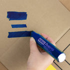 Pentel - Marqueur Permanent, Pointe Biseautée Extra-grasse, Encre Bleue - Paquet de 6-Corps robuste en aluminium