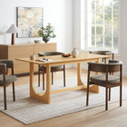 Modway - Ashcroft Table à manger rectangulaire - 69 po - Chêne-Plateau de table en placage de bois