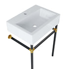 Modway - Redeem Acier inoxydable noir mural de 24" Vanette de salle de bain - Noir Blanc-Assemblée requise