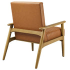 Modway - Jensen Cuir végane Chaise d’accent - Chêne français tanné-Assemblée requise
