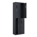 Ceha - Casier NH Series batterie de 2, 2 niveaux avec aérations avant à trous, gris graphite-Porte-étiquette sur la porte