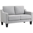HOMCOM - Canapé deux places avec ressorts ensachés - gris clair-Rembourrage à ressorts ensachés pour une assise flexible et soutenue 