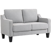 HOMCOM - Canapé deux places avec ressorts ensachés - gris clair-Rembourrage à ressorts ensachés pour une assise flexible et soutenue 