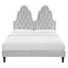 Modway - Alexandria Touffe Performance Velvet Lit à plateforme jumelle, Gris clair-8