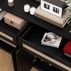 HOMCOM - Buffet 52,8 po L avec rangement - noir-Surface revêtue de mélamine résistante aux rayures et aux taches 