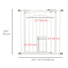 PawHut - Barrière pour Chien à Montage par Pression Fermeture Automatique pour L 29"-31,5" - Blanc-S'ouvre dans les deux sens ou dans un sens spécifique, l'utilisateur peut choisir la direction d'ouverture