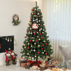 HOMCOM - Sapin de Noël artificiel de 7.5 pi avec ouverture automatique - vert-Installation rapide et facile grâce à la construction de charnières et à la conception de sections, environ 35 à 45 minutes  