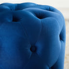 Modway - Amour Ronde à boutons touffés Performance Velvet Ottoman - Marine-Tissu résistant aux taches durable