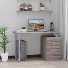 HOMCOM - Bureau d'ordinateur avec tiroirs réversibles multifonctions - 47,2 po L x 23,6 po l x 29,9 po H - marron-Les 3 tiroirs sont équipés de rails en métal pour une glisse fluide