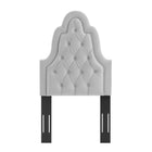 Modway - Augustine Touffe Performance Velvet Tête de lit jumelée, Gris clair-Tissu résistant aux taches durable