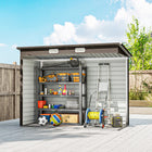 Outsunny - Abri de rangement extérieur 8 pi x 4 pi - chêne-Deux fentes de ventilation permettent à l’air frais d’entrer
