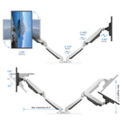 ShoppingAll - Support pour deux moniteurs avec 2 bras pivotants - Blanc-5