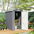 Outsunny - Abri de jardin 4,5 pi x 6 pi-Plastique en résine de polypropylène et aluminium pour une longue durée de vie
