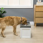 PawHut - Grandes gamelles surélevées pour chien avec rangement, support de gamelles surélevé - blanc-Conception surélevée pour aider à prévenir la fatigue du corps de votre animal 