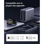 UGREEN - Chargeur de bureau Nexode 300 W 5 ports GaN USB-C/USB-A PD-Dimensions globales : 16.57 po H x 5 po L x 4.251 po P