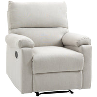 HOMCOM - Canapé inclinable manuel avec repose-pieds pour salon - blanc crème-S'adapte bien aux salons, chambres ou bureaux 