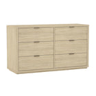 Manhattan Comfort - Evelyn 60" Moderne Commode à 6 Tiroirs Double - Naturel-Conception de rangement exceptionnelle – Des tiroirs de grande taille offrent amplement d’espace pour les vêtements et les essentiels tout en conservant une apparence épurée et ordonnée