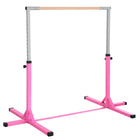 Soozier - Barre de gymnastique professionnelle pour la maison avec hauteur réglable sur 13 niveaux, fitness de gym - rose-La hauteur est réglable sur 13 niveaux 