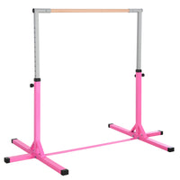 Soozier - Barre de gymnastique professionnelle pour la maison avec hauteur réglable sur 13 niveaux, fitness de gym - rose-La hauteur est réglable sur 13 niveaux 