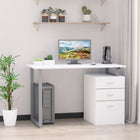 HOMCOM - Bureau d'ordinateur avec tiroir réversible multifonction - 47,2 po L x 23,6 po l x 29,9 po H - blanc-Les 3 tiroirs sont équipés de rails métalliques pour une glisse fluide