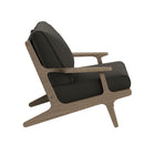 Modway - Saratoga Terrasse extérieure Bois de teck Chaise et ensemble ottoman, Gris silex-Assemblée requise