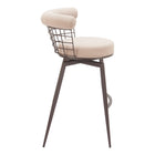 Zuo - Saku Tabouret de bar pivotant - Beige/Brun-Garantie limitée de 3 ans
