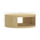Manhattan Comfort - Table basse ronde contemporaine Alure 36" - Chêne naturel-Compartiment de rangement ouvert intégré pour une organisation pratique