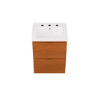 Modway - Scenic Fixation murale de 18" Vanette de salle de bain - Blanc cerise-Tiroirs à extension complète