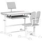 Qaba - Ensemble bureau et chaise pour enfants hauteur réglable avec plateau inclinable - gris-Plateau en MDF et pieds en acier garantissent durabilité et stabilité  
