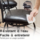 Homy Casa - Tabourets de bar pivotants industriels Homy Casa de 26 po de hauteur de comptoir - Ensemble de 2 - avec similicuir noir pour îlot-Fonction Pivotante : Siège pivotant à 360 degrés permettant une grande liberté de mouvement.