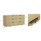 Manhattan Comfort - Olivia commode double moderne 181,1 cm - chêne naturel et noir-Comprend 6 tiroirs avec extension de 0,75