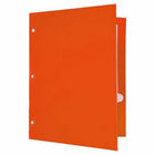 JAM Paper - Dossiers scolaires laminés brillants à 3 trous et à deux pochettes - orange - Paquet de 6-Quantité : 6 dossiers par paquet | Un pour chaque sujet et projet