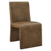 Modway - Emory Cuir végane Fauteuil d’appoint de salle à manger - Canyon-Siège rembourré en cuir synthétique