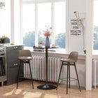 HOMCOM - Table de bar ronde haute 40 po - noir-Dotée d’un plateau de table rond et spacieux pour accueillir aliments et boissons 