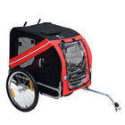 Aosom - Remorque de vélo pour chien pour voyage avec 3 entrées, grandes roues, rouge noir-Un excellent chariot à vélo pour chien pour faire du vélo ou des courses avec vos amis à fourrure 