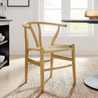 Modway - Amish 29" Chaise à manger - Naturel-Supports de barre pour les pieds