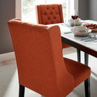 Modway - Baronet Bouton touffé Tissu Chaise à manger - Orange-Tissu fin en polyester