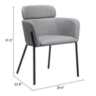Zuo - Bremor Chaise de salle à manger - Gris ardoise - Ensemble de 2-6